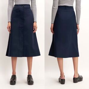 Everlane Deep Blue Midi Skirt